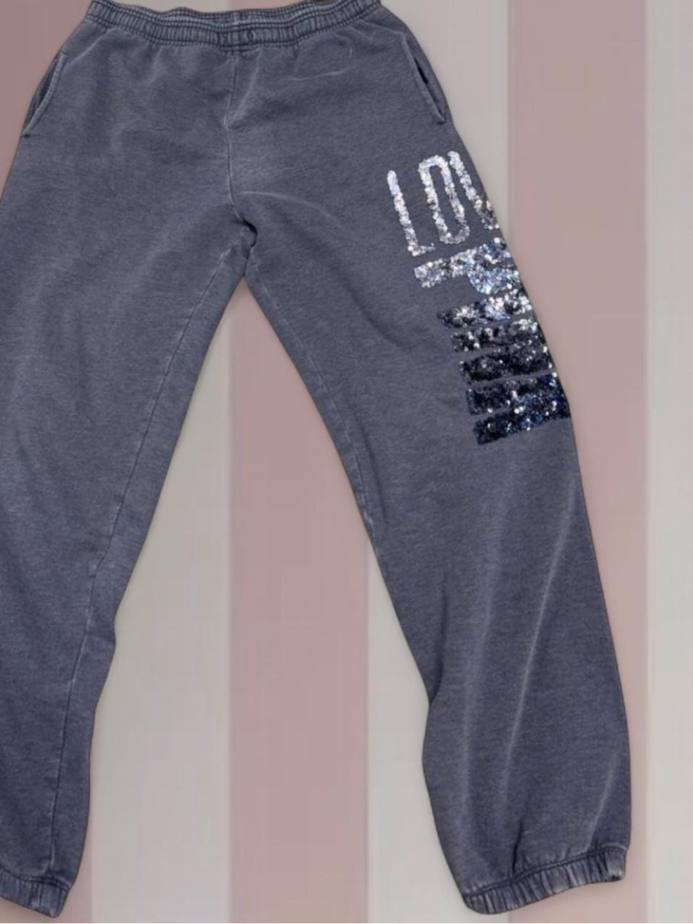 PINK Victoria’s Secret Vintage Y2K  Sequin Logo Sweatpants